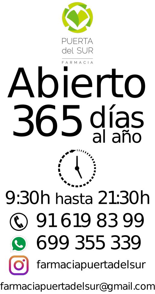Farmacia Puerta Del Sur - Abierta 365 dias al año de 9:30 a 21:30